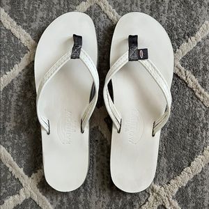 White Rainbow Flip Flops